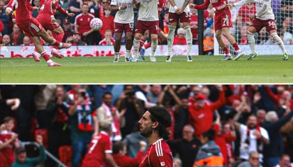 英超官方：索博斯洛伊的任意球破门，创本赛季最远距离进球